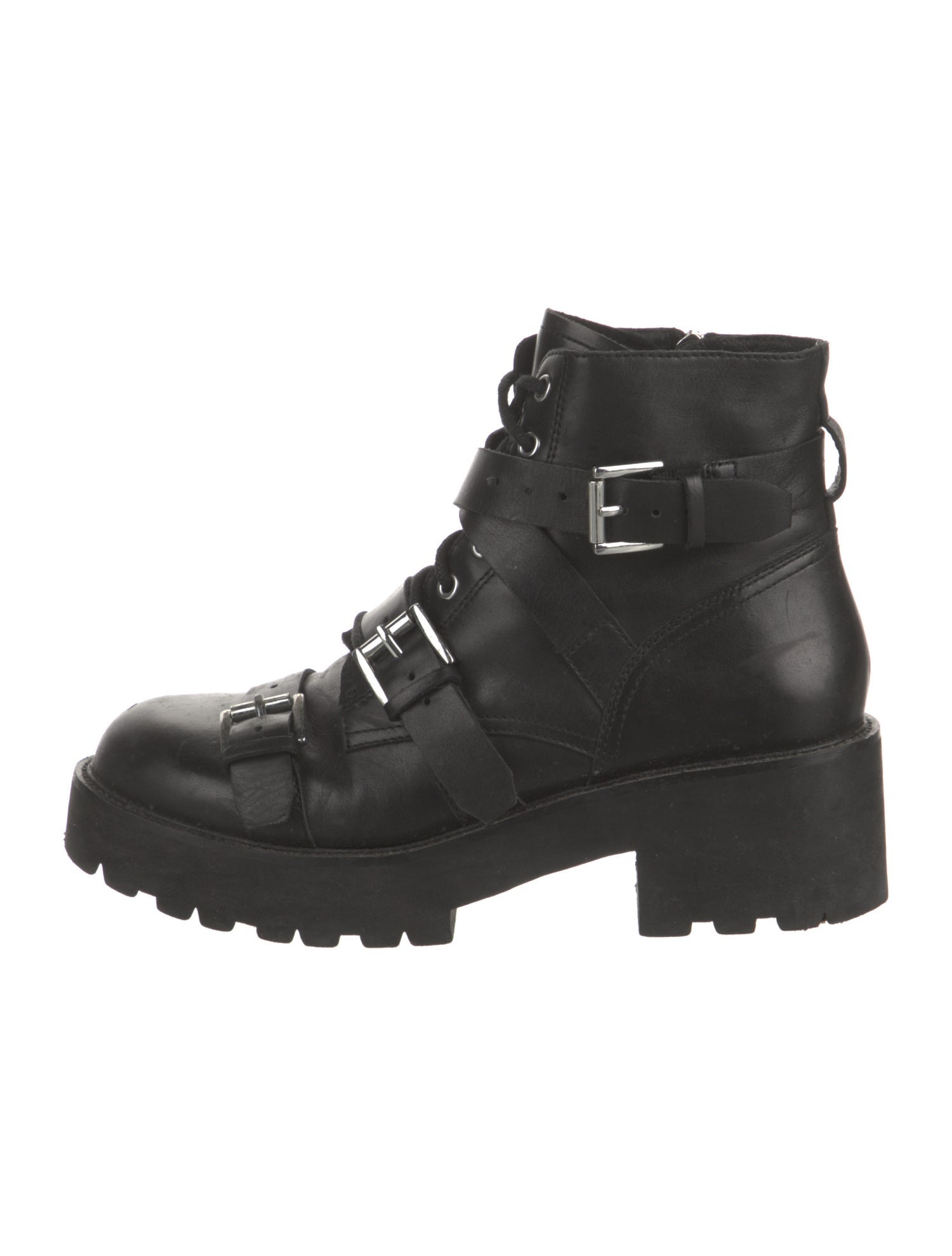 Ash Leather Combat Boots
