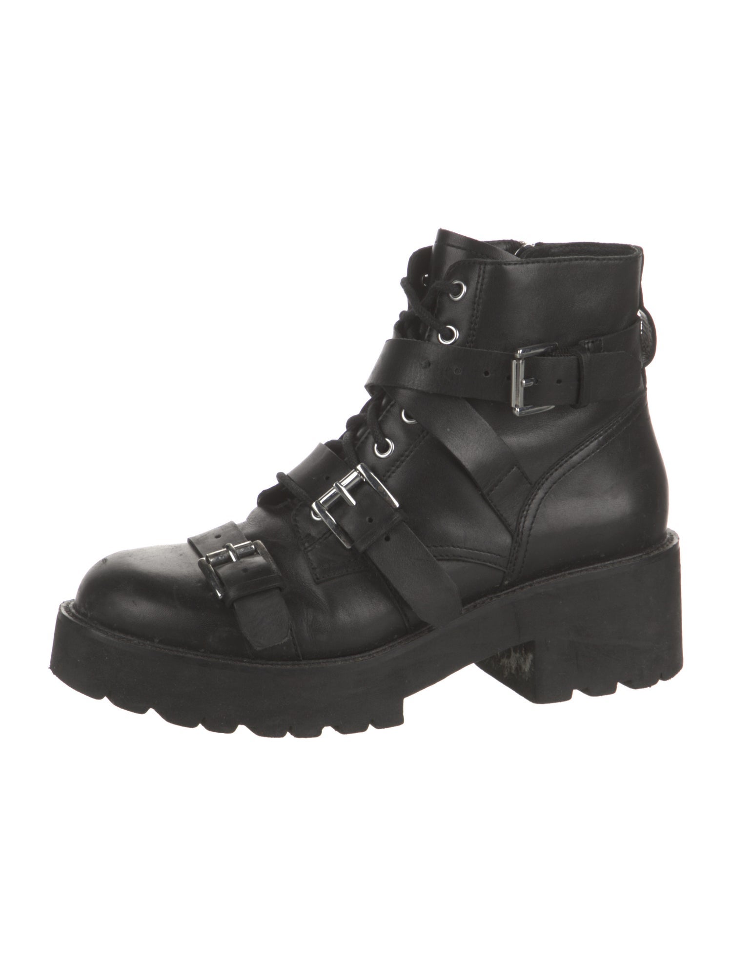 Ash Leather Combat Boots