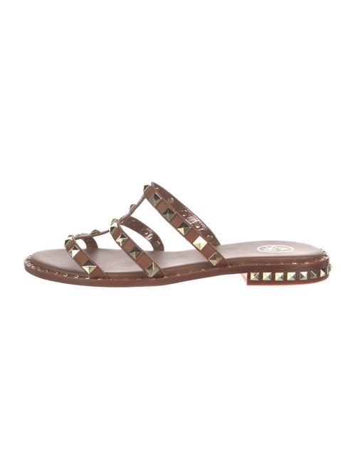 Ash Leather Studded Accents Slides