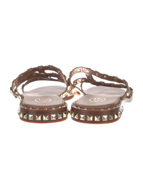 Ash Leather Studded Accents Slides