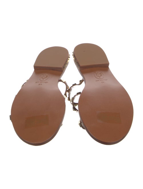 Ash Leather Studded Accents Slides