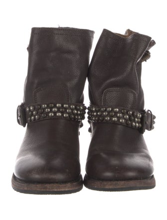 Ash Leather Combat Boots