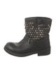 Ash Leather Studded Accents Moto Boots