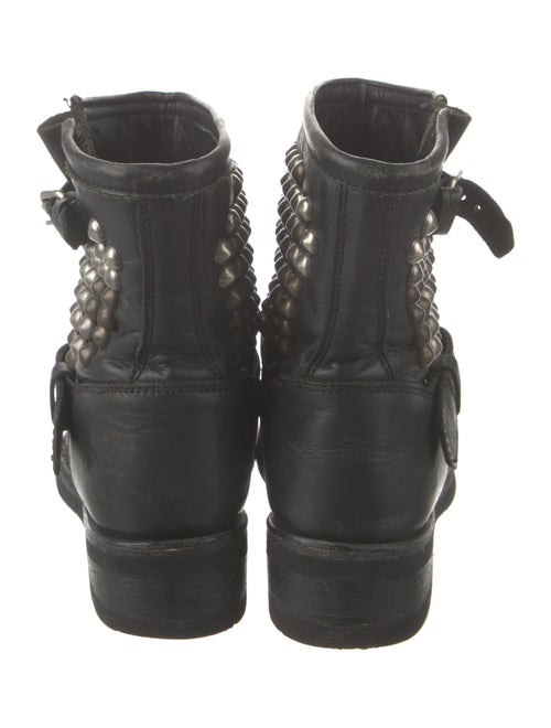 Ash Leather Studded Accents Moto Boots