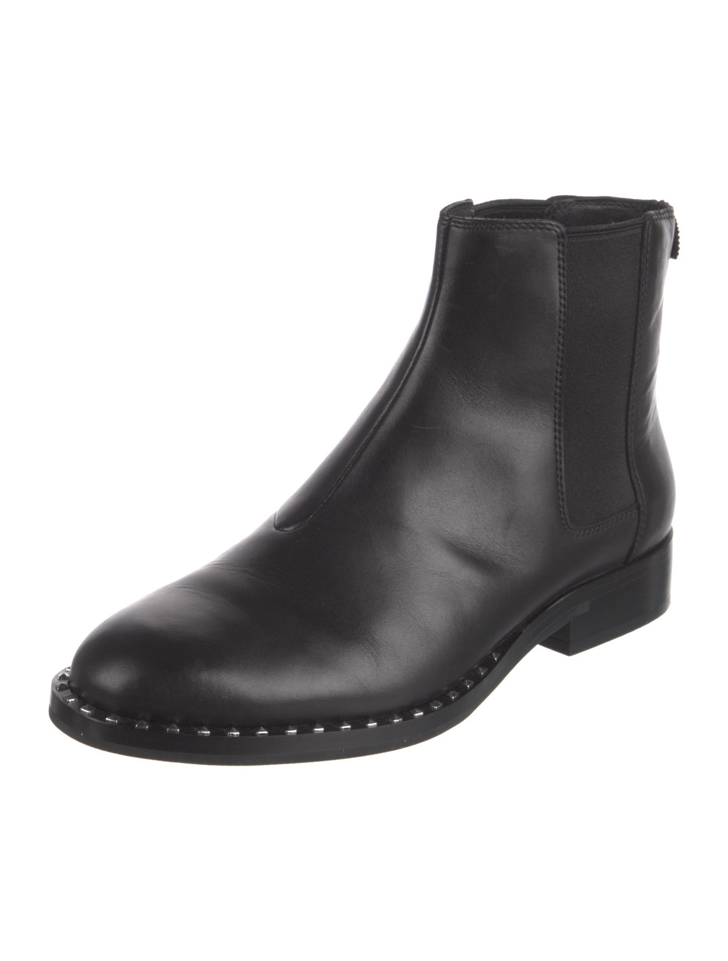 Ash Leather Studded Accents Chelsea Boots