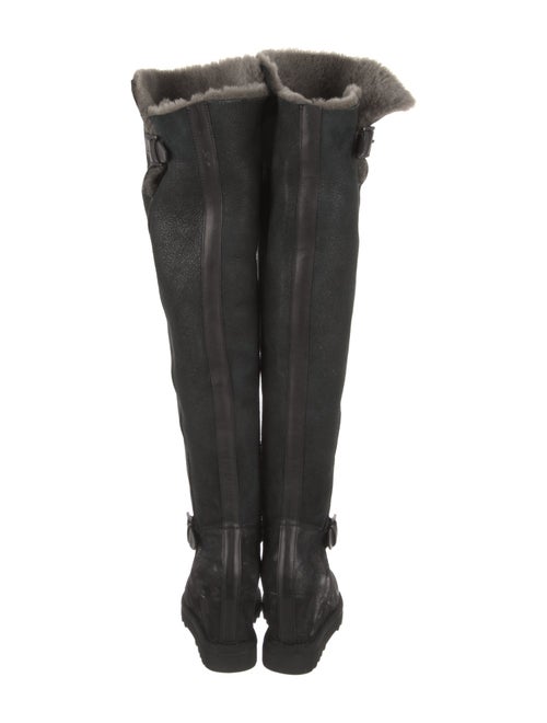 Ash Leather Leather Trim Embellishment Boots