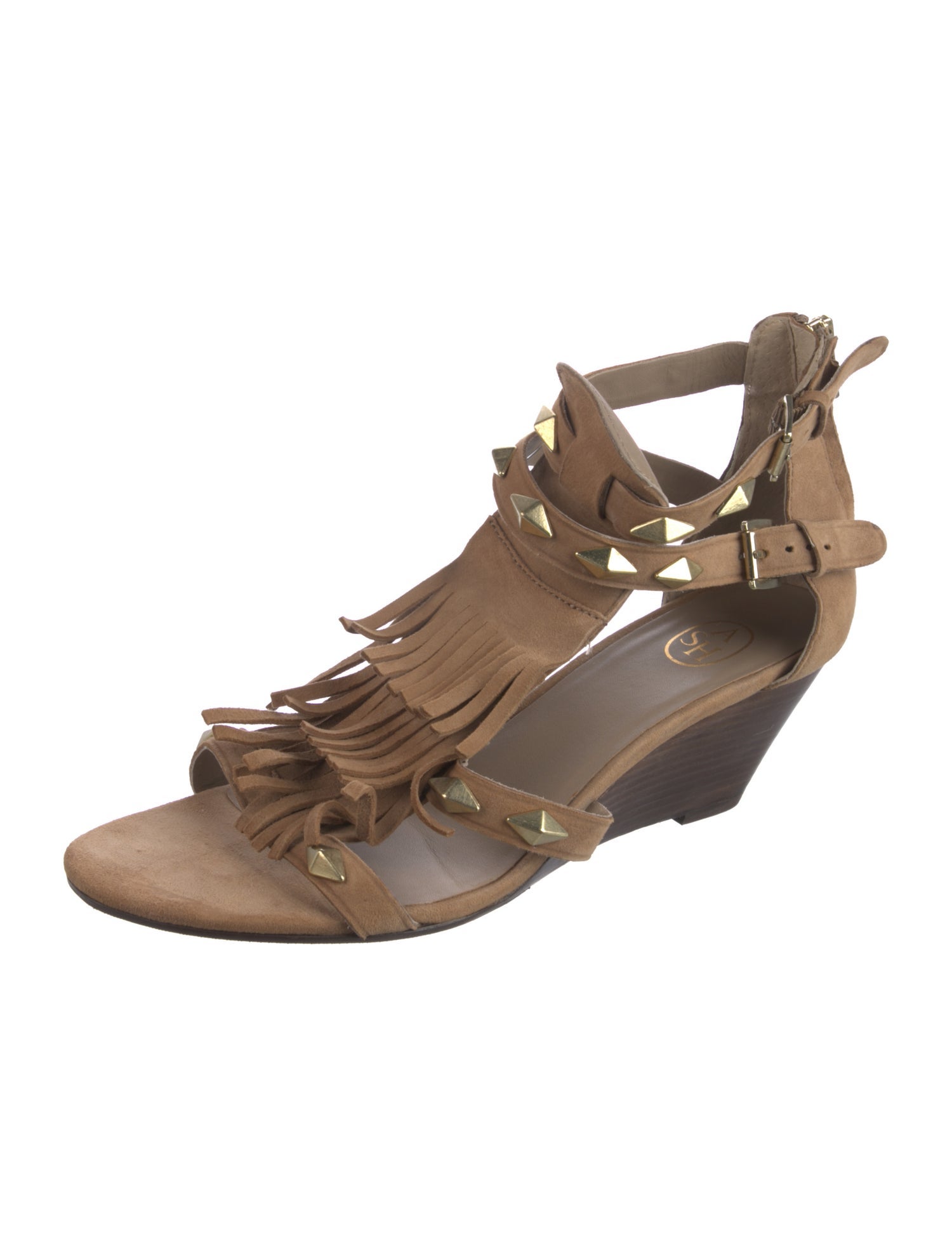 Ash Suede Studded Accents Gladiator Sandals