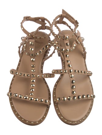 Ash Leather Studded Accents Gladiator Sandals