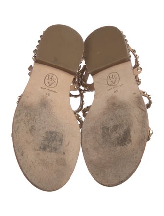 Ash Leather Studded Accents Gladiator Sandals