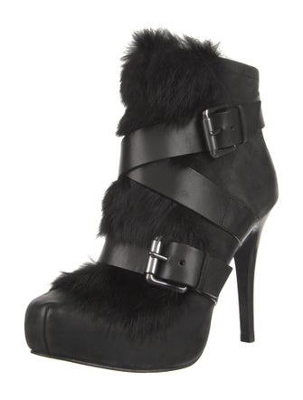 Ash Leather Faux Fur Trim Boots