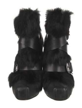 Ash Leather Faux Fur Trim Boots