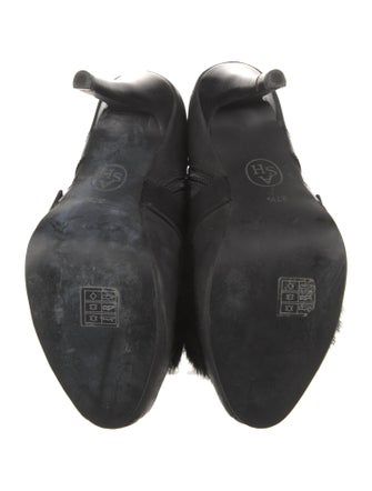 Ash Leather Faux Fur Trim Boots