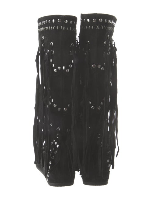 Ash Suede Studded Accents Lace-Up Boots