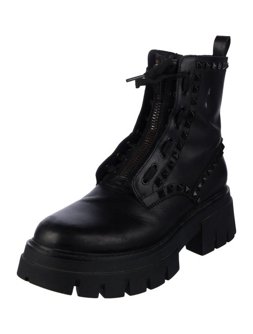Ash Leather Combat Boots