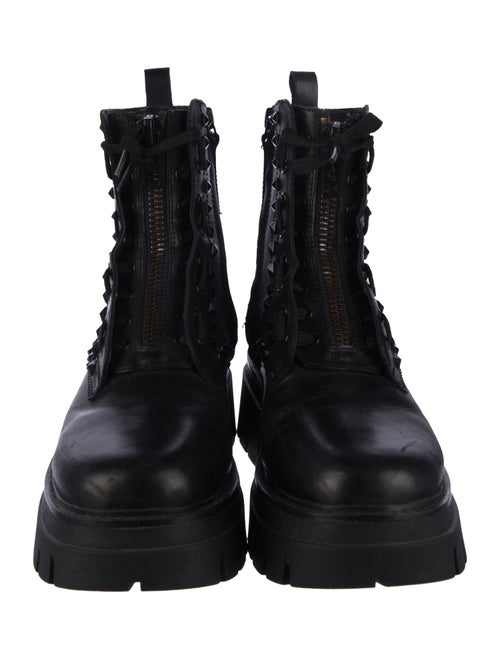 Ash Leather Combat Boots