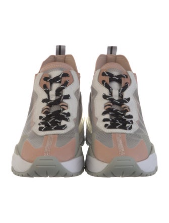 Ash Mesh Colorblock Pattern Wedge Sneakers