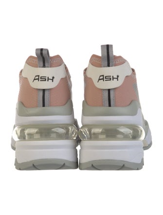 Ash Mesh Colorblock Pattern Wedge Sneakers