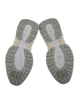 Ash Mesh Colorblock Pattern Wedge Sneakers