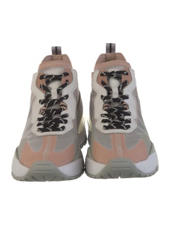 Ash Mesh Colorblock Pattern Wedge Sneakers