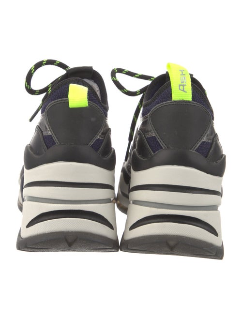 Ash Leather Colorblock Pattern Chunky Sneakers