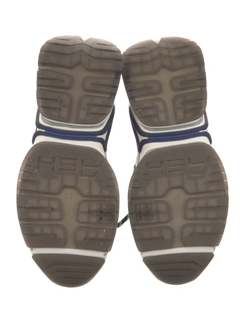 Ash Leather Colorblock Pattern Chunky Sneakers