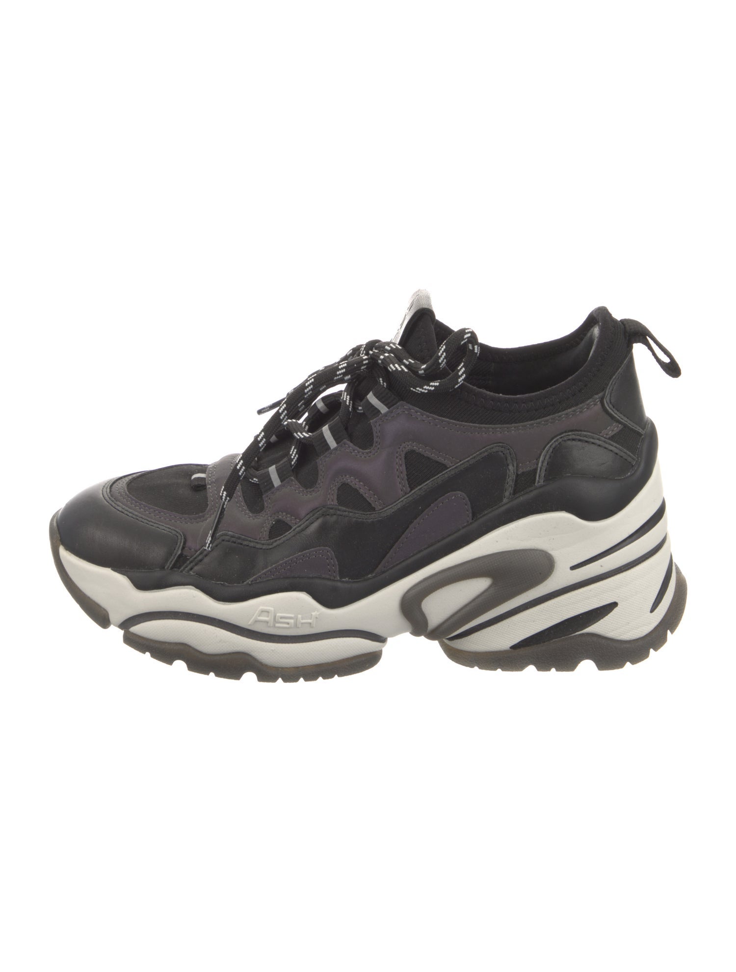 Ash Leather Wedge Sneakers