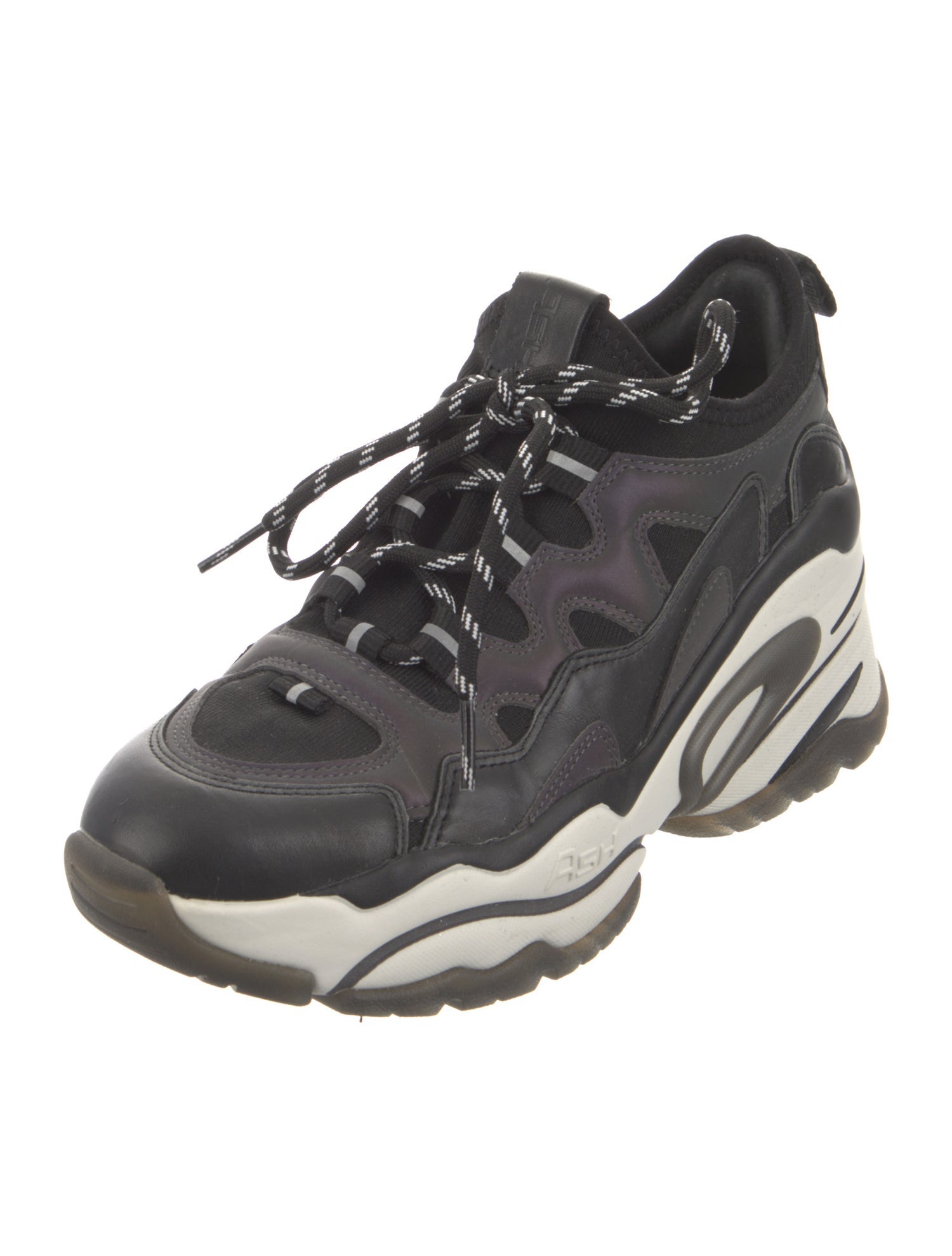 Ash Leather Wedge Sneakers