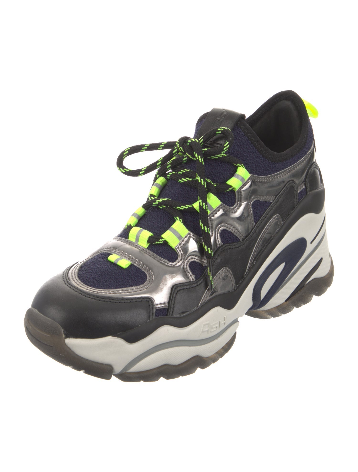 Ash Leather Printed Chunky Sneakers