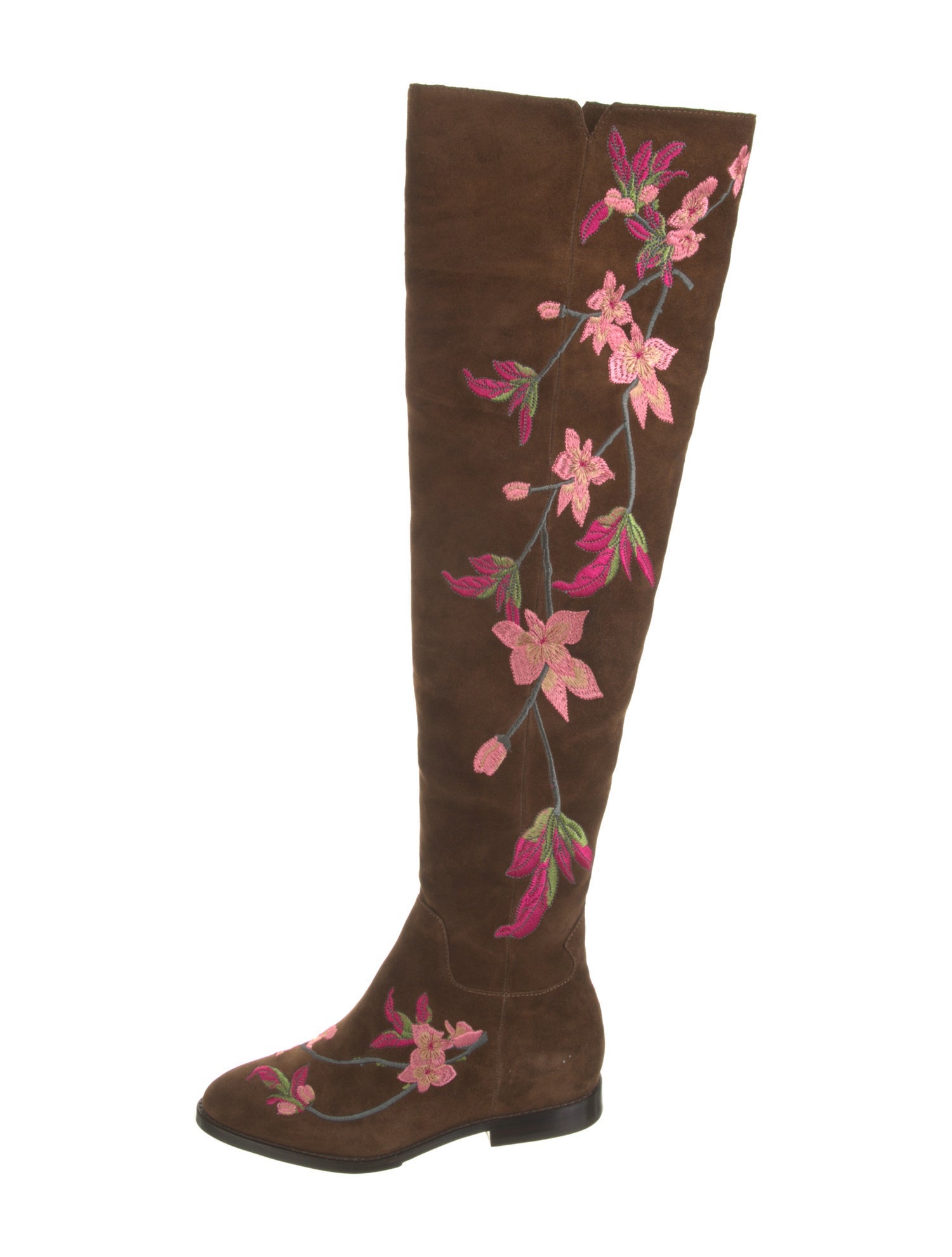Ash Suede Floral Print Boots