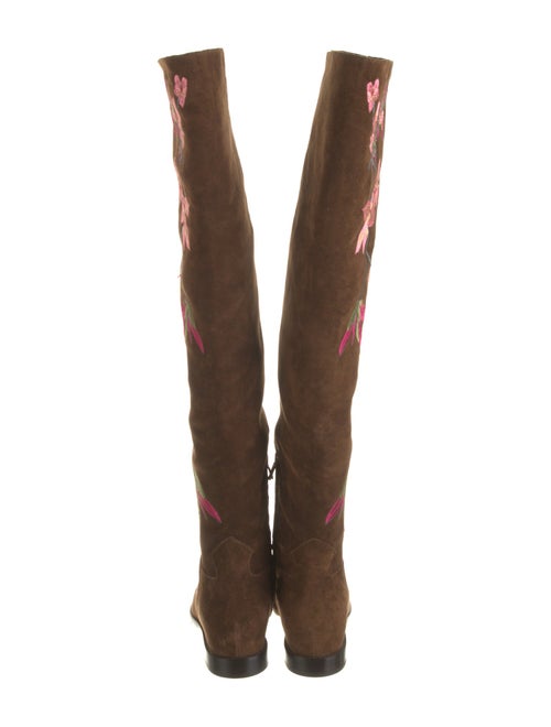 Ash Suede Floral Print Boots