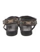 Ash Leather Printed T-Strap Sandals