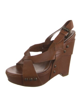 Ash Leather Studded Accents Slingback Sandals