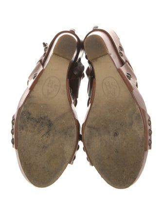 Ash Leather Studded Accents Slingback Sandals