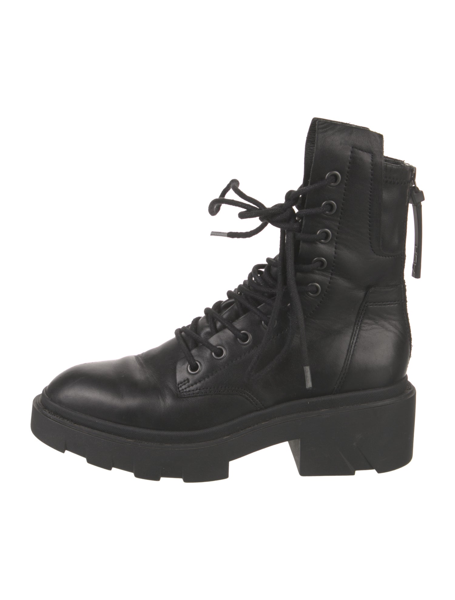 Ash Leather Combat Boots