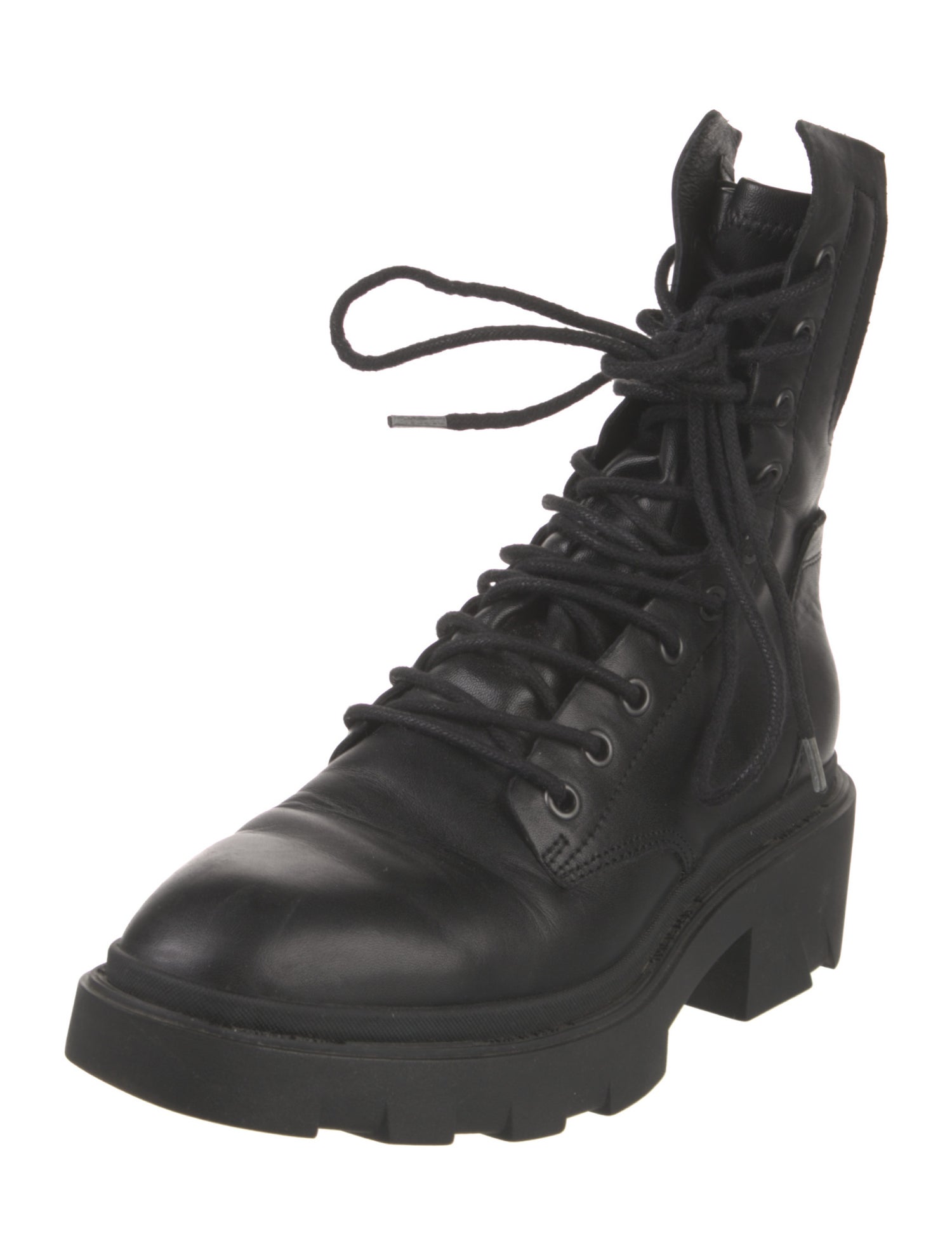 Ash Leather Combat Boots