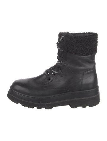 Pre-owned Ash Leather Combat Boots In Black
