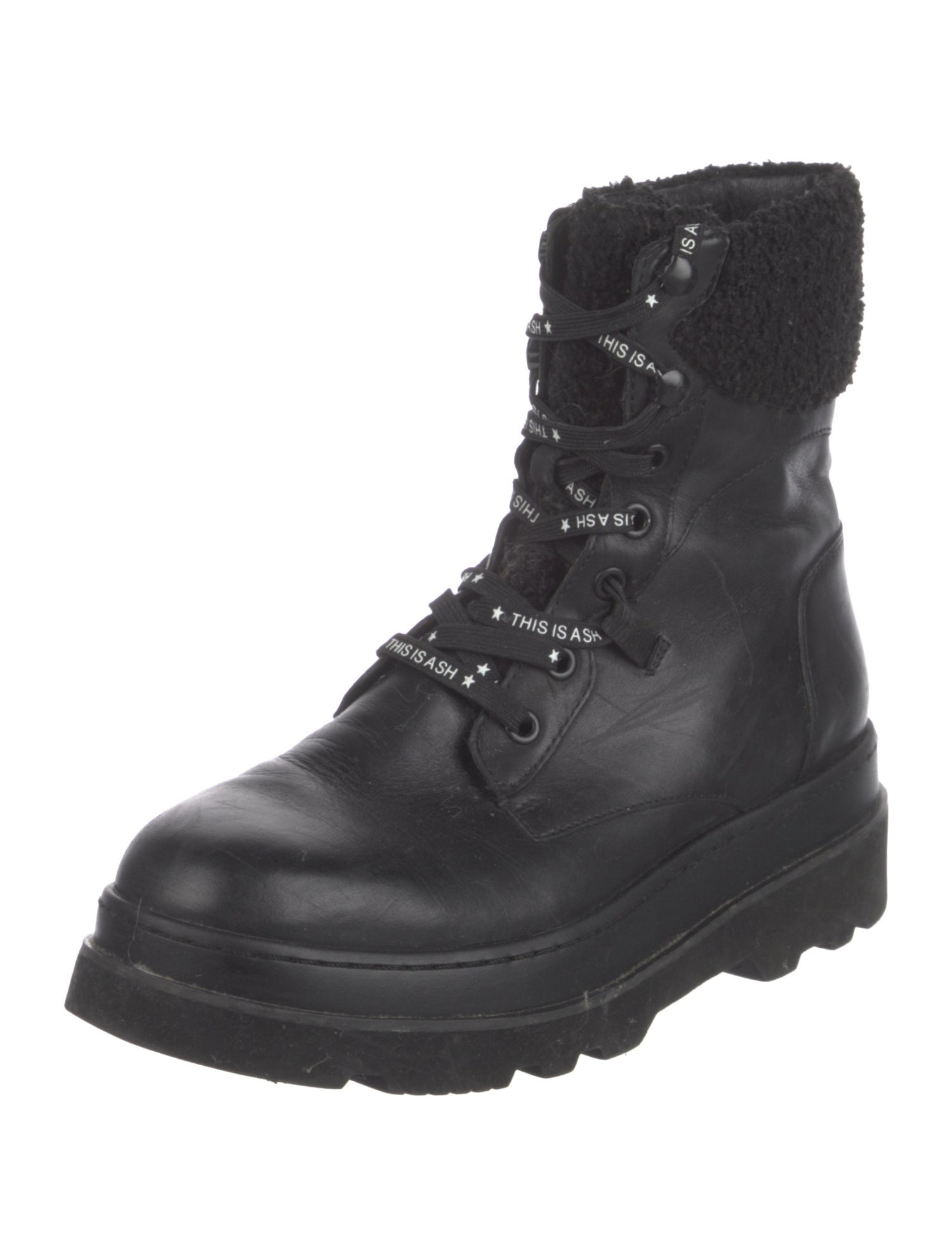 Ash Leather Combat Boots