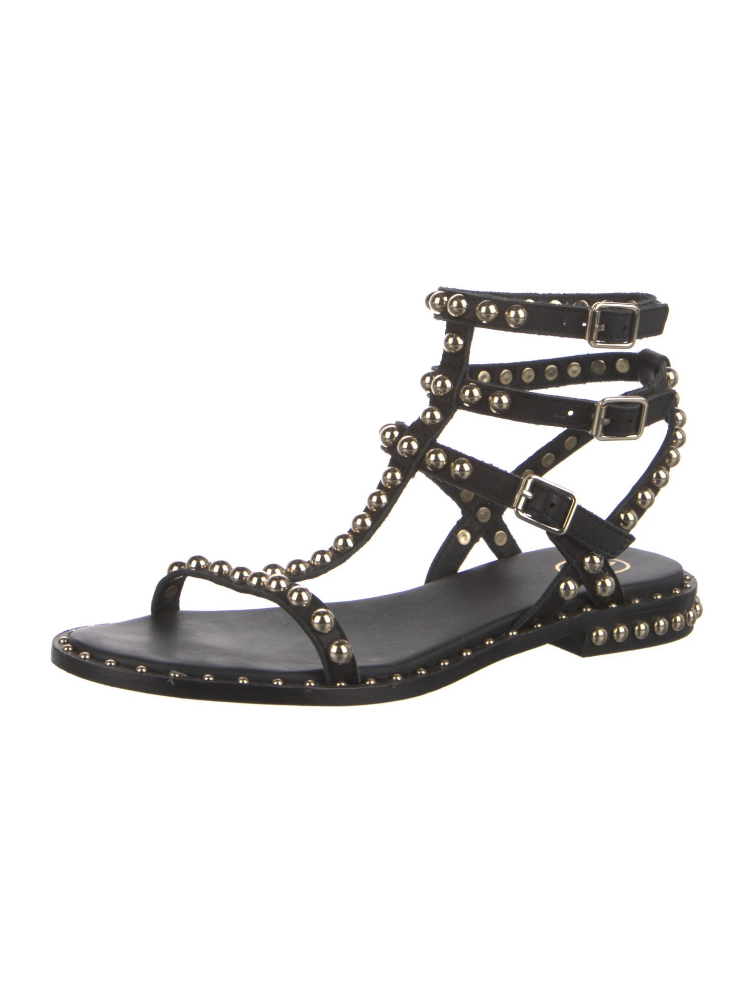 Ash Leather Studded Accents Gladiator Sandals