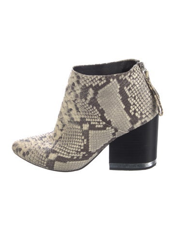 Pre-owned Ash Embossed Leather Animal Print Boots In Neutral
