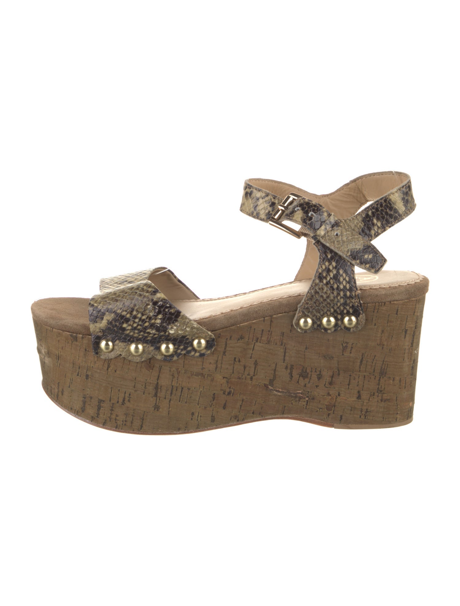 Ash Leather Animal Print Sandals