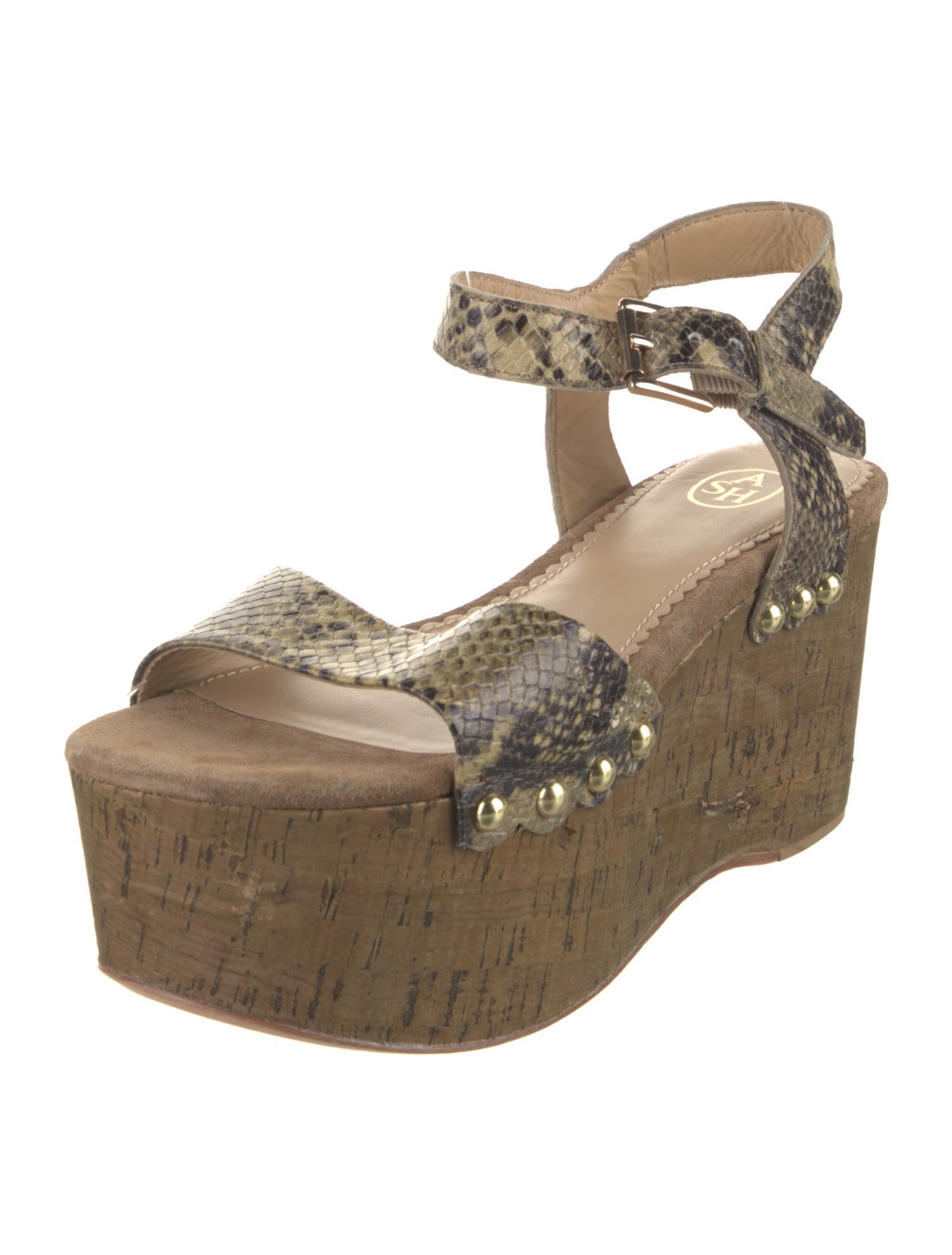 Ash Leather Animal Print Sandals