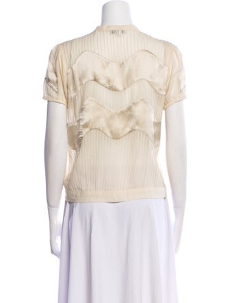 ADAM by Adam Lippes Silk Mock Neck Button-Up Top