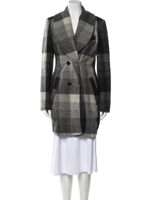 ADAM by Adam Lippes Wool Plaid Print Peacoat