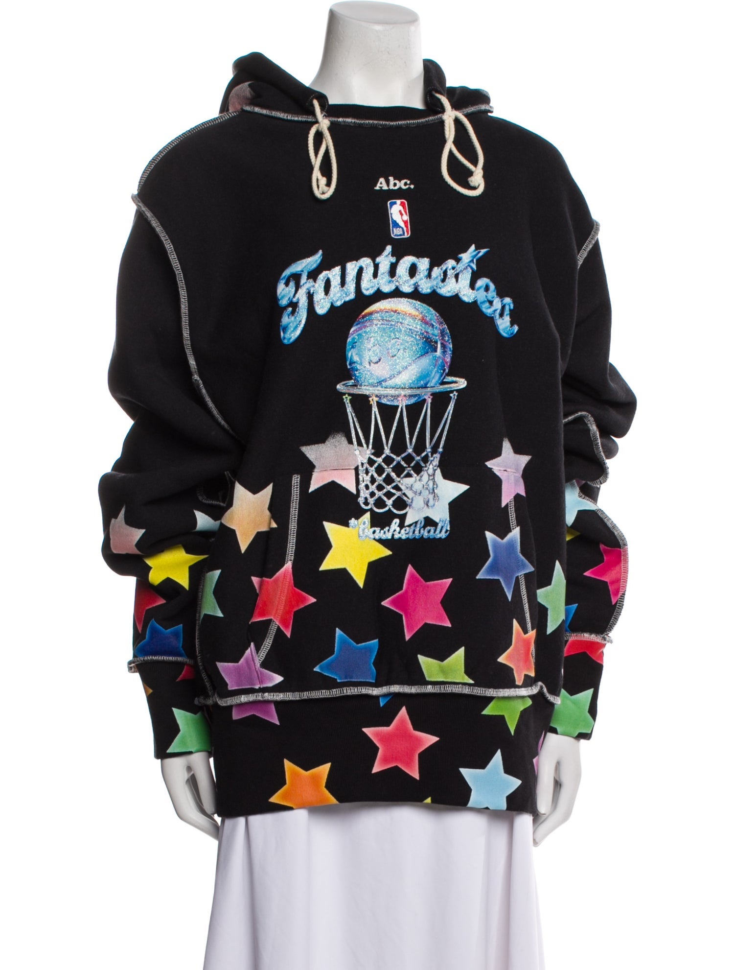 Advisory Board Crystals Graphic Print Mock Neck Sweatshirt