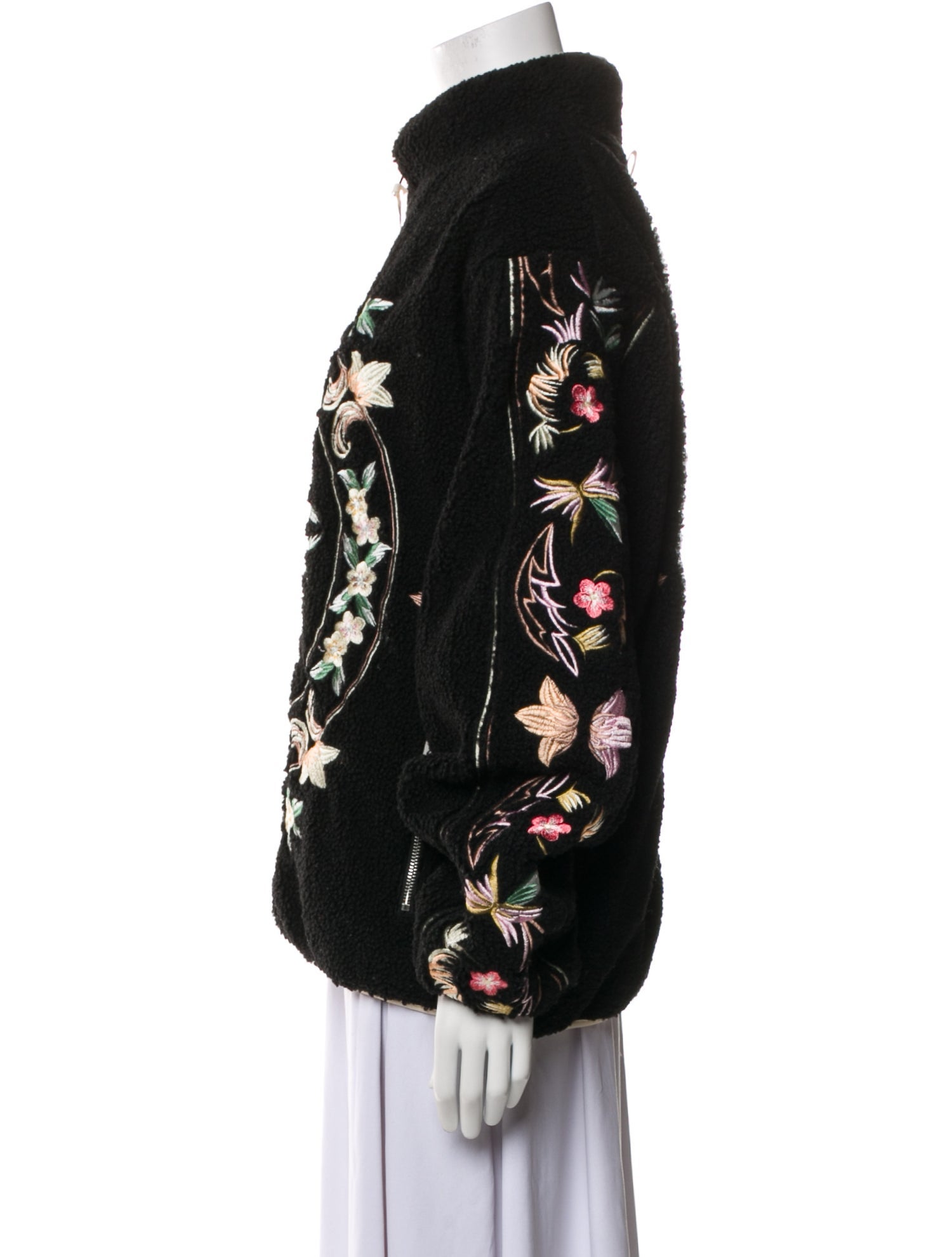 Advisory Board Crystals Graphic Print Faux Fur Jacket