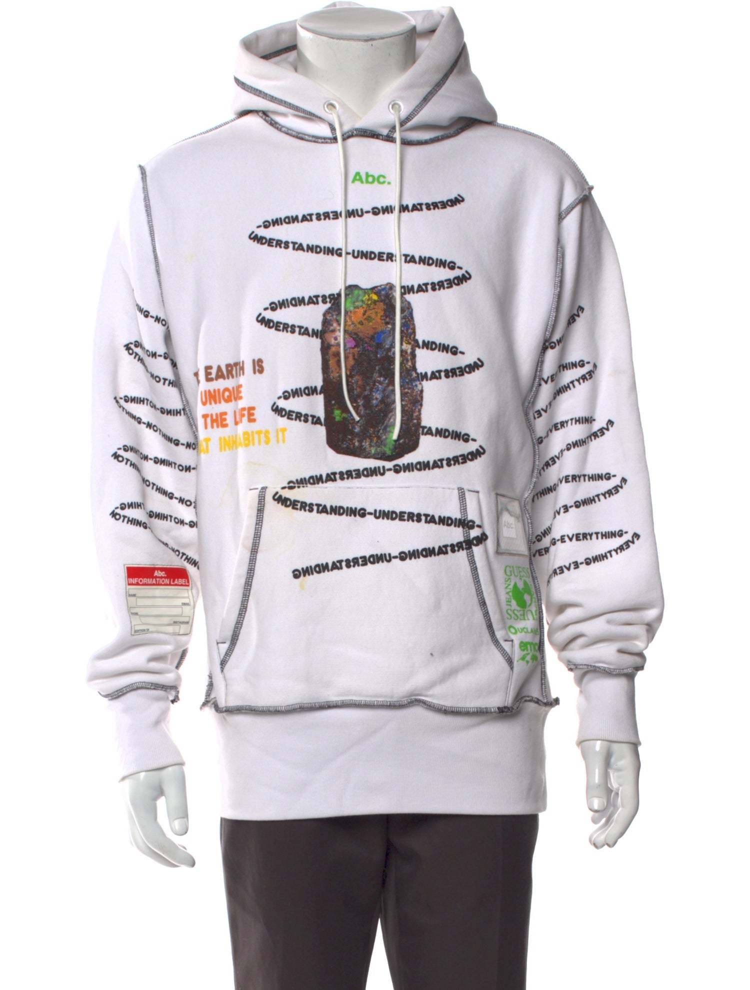 Advisory Board Crystals Graphic Print Crew Neck Hoodie