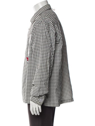 Advisory Board Crystals Houndstooth Print Moto Jacket