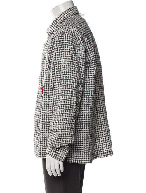 Advisory Board Crystals Houndstooth Print Moto Jacket