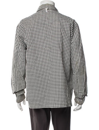 Advisory Board Crystals Houndstooth Print Moto Jacket