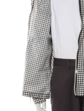Advisory Board Crystals Houndstooth Print Moto Jacket